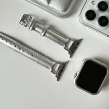 Apple Watch | 訂製感 | 正銀色極簡軟真皮錶帶