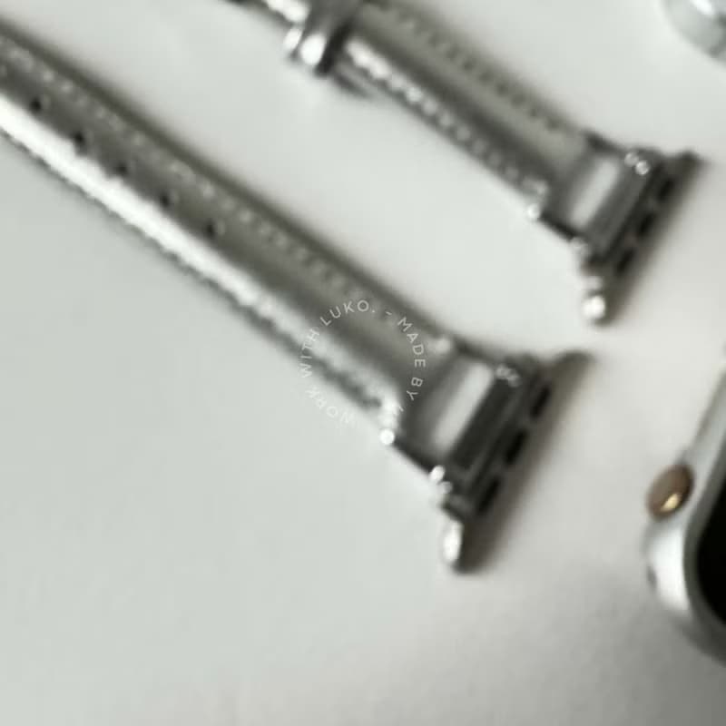Apple Watch | 訂製感 | 正銀色極簡軟真皮錶帶