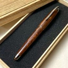 3952老山羊-那魯灣 胡桃木樹瘤 高清高亮版 書法鈦尖系列鋼筆