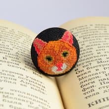 姜貓刺繡戒指 寵物愛好者的十字繡首飾 橙色手工製作的生日禮物