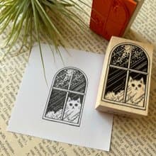木漏れ日と窓猫のはんこ