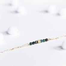 簡約直線手鍊 / 極簡綠光-七彩玉 黃銅手鍊 母親節禮物