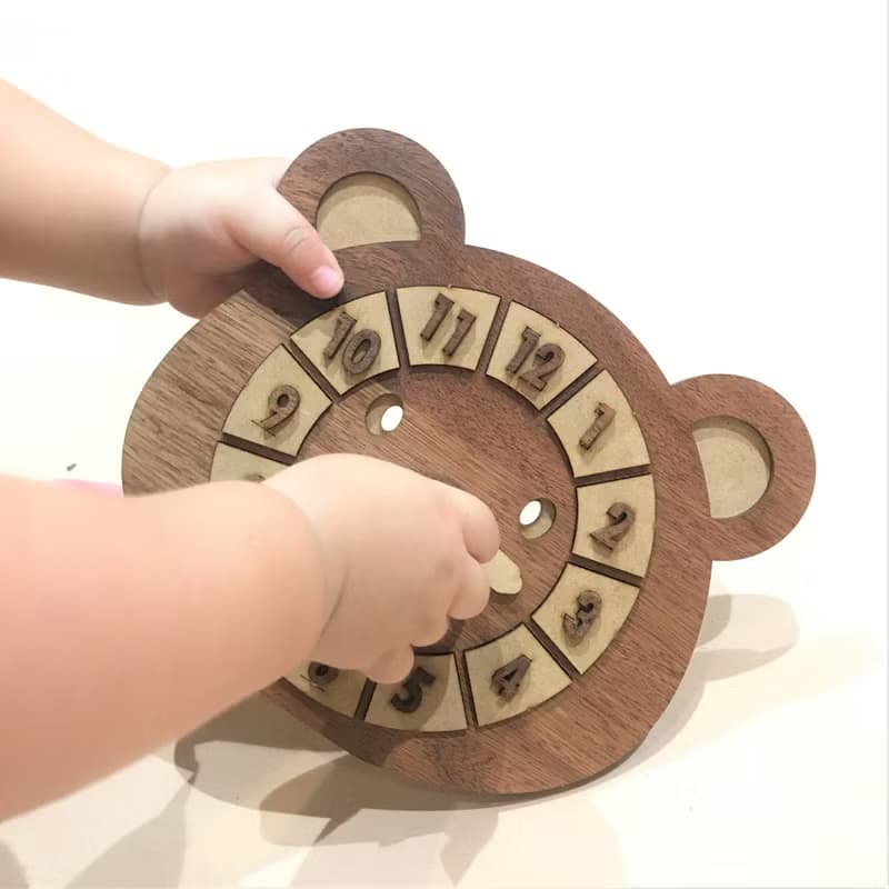 【手作DIY】小熊時鐘 兒童 教學用 教具 可愛 送禮 木製 質感
