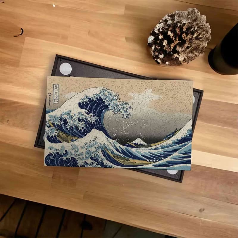 葛飾北齋-神奈川沖浪裏【壁虎拼圖】