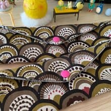 文青風環保純棉筷袋 孔雀開屏  質感原胚  海波咖啡 日本 潮物