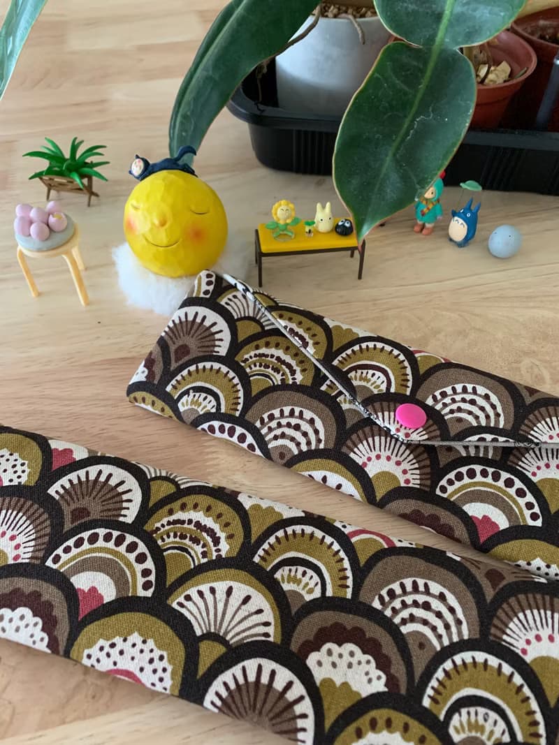 文青風環保純棉筷袋 孔雀開屏  質感原胚  海波咖啡 日本 潮物