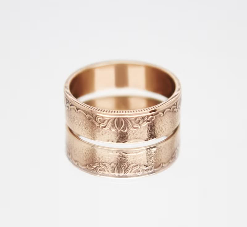 Burma Coin Ring 25 pya 1980 coin rings for men coin rings for women