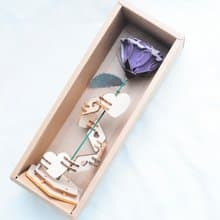 皮革玫瑰花—擦蠟紫 皮革材料包 免費壓字 皮革花 情人節禮物