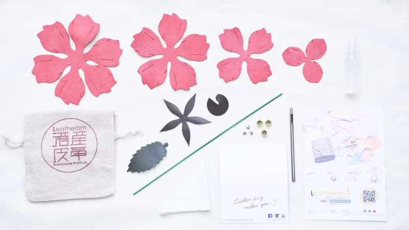 皮革玫瑰花—擦蠟紫 皮革材料包 免費壓字 皮革花 情人節禮物