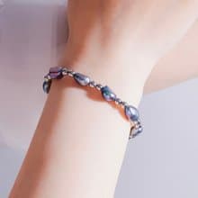 極晝系 | 曙光 - 天然珍珠 巴洛克珍珠 抗敏 不銹鋼 手環