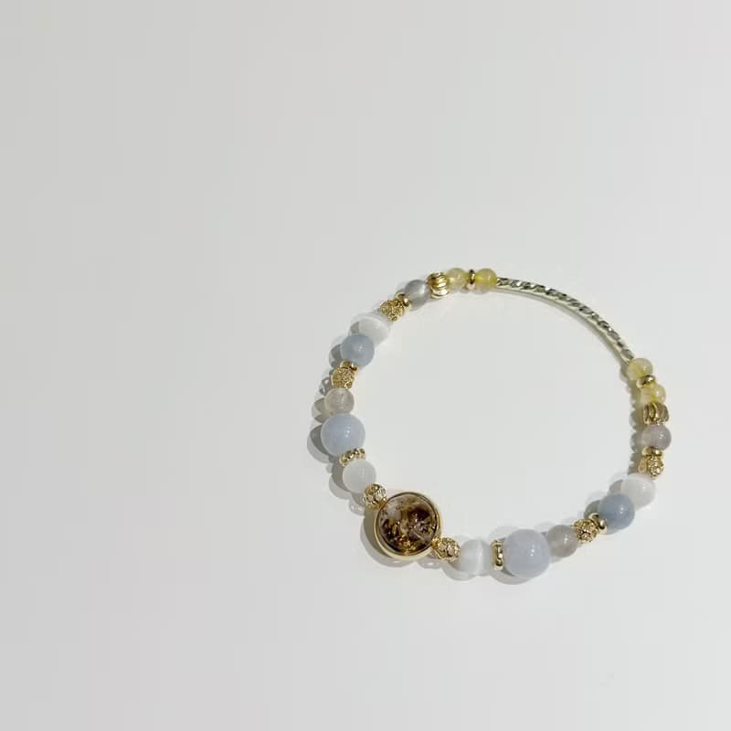 Mimis設計款 靛海韻 胎毛水晶手鍊