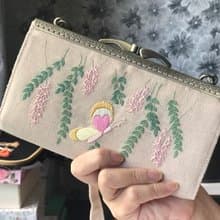 Hand-embroidered wallet,hand-embroidered clutch,fabric wallet,crossbody purse