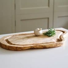 橄欖木不規則整木砧板帶凹槽