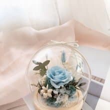 LED 永生花 玻璃罩 永生玫瑰花 乾燥花 紀念日禮物 夜燈 祝賀禮物