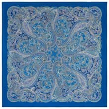 Original Pavlovo Posad Russian Shawl 100% Wool Woolen Scarf 125x125 cm 2042-13 N
