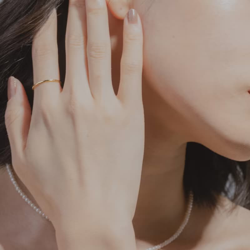 Forging mini 細細槌紋 925純銀戒指 兩色