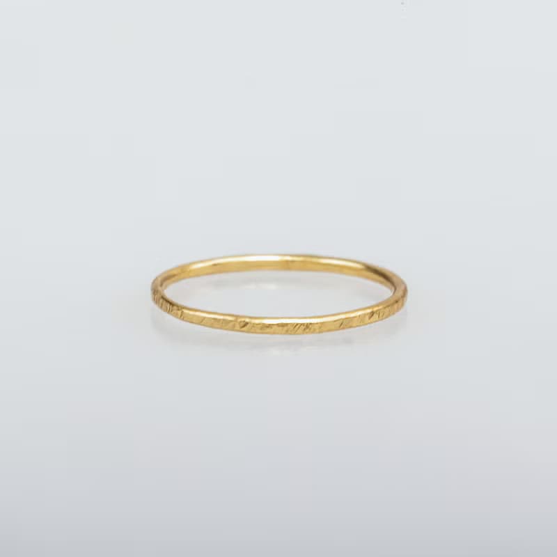 Forging mini 細細槌紋 925純銀戒指 兩色