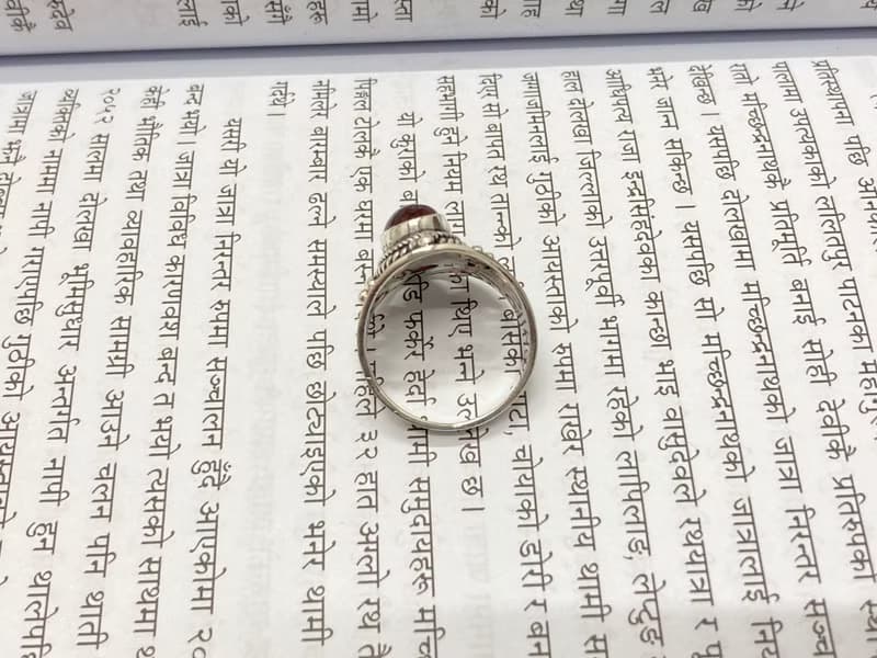 天然 碧璽 戒指 尼泊爾製 925純銀 手工製
