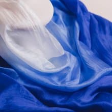 100% Mulberry Silk Scarf – Hand Dyed, Lightweight, Royal Blue Ombre