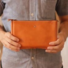 Tico / アタッチメントポーチ 【革6色×糸12色から選択】無料で名入れ・刺繍・糸色カスタム / 日本製  / ギフト対応 / スマート【sb-123】