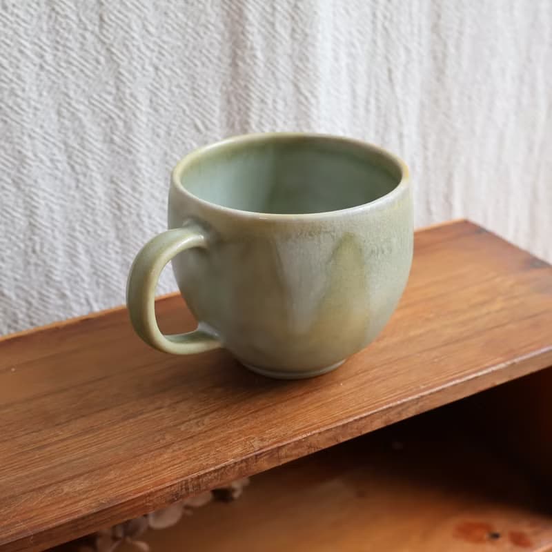 碧玉 柴燒陶手工馬克杯 咖啡杯