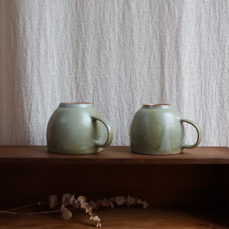 碧玉 柴燒陶手工馬克杯 咖啡杯