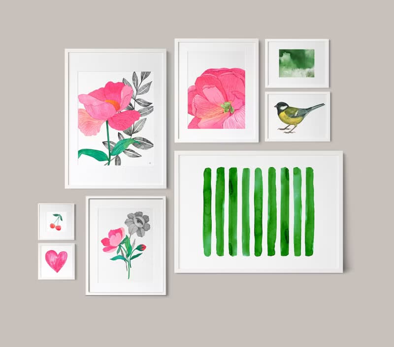 【數位】牡丹版畫海報牆畫廊 JPEG