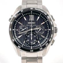 【日本直送 中古美品】セイコー SEIKO 腕時計 SAGA153 ブライツ クロノグラフ ステンレススチール シルバー ブラック