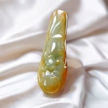 【金玉滿堂】三彩翡翠巧雕金魚 | 天然緬甸玉A貨翡翠 | 送禮