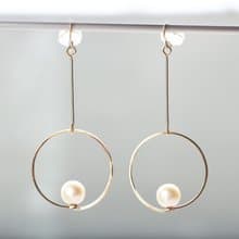14kgf-floating pearl clip-on耳夾/可換耳環 can change to pierced earrings