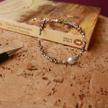 串珠手鍊/珍珠/拉長石/白水晶