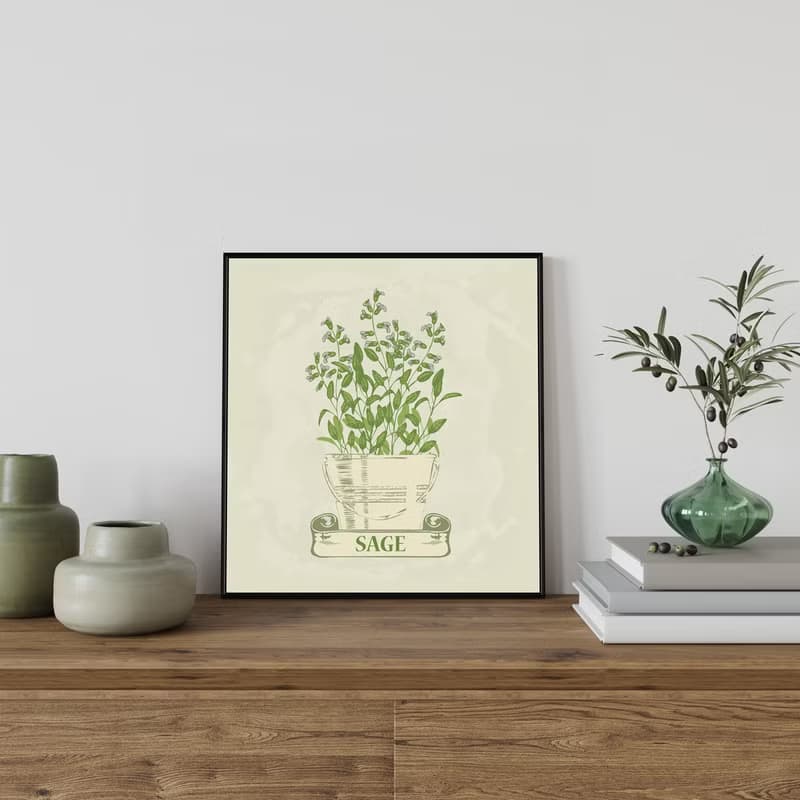 香料植物 • 鼠尾草 - 鼠尾草/掛畫/香料/複製畫/送禮/廚房裝飾