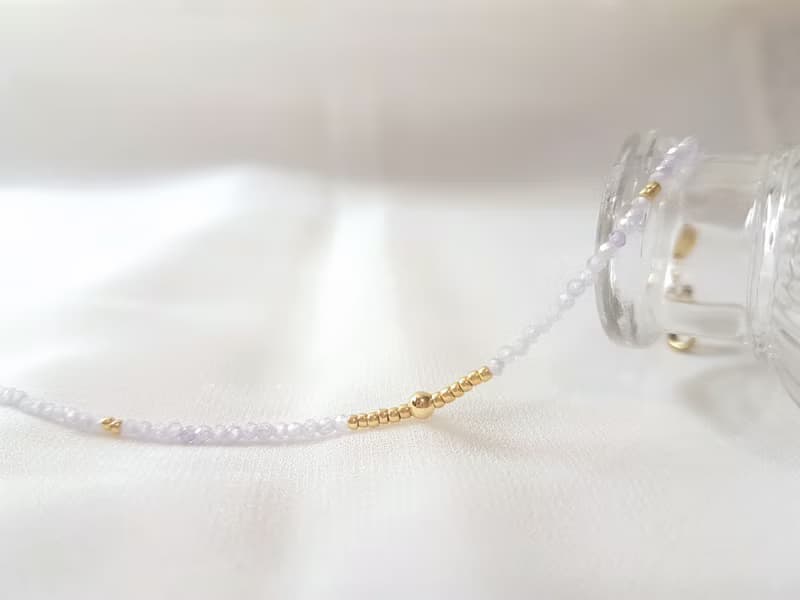 雪晶 ‧ 金球 鋯石 串珠 細手環