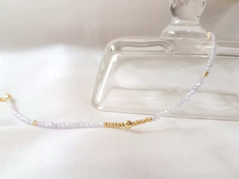 雪晶 ‧ 金球 鋯石 串珠 細手環