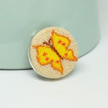 黃色蝴蝶刺繡胸針精緻自然首飾女用翅膀別針