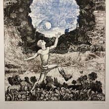 Summer Color Etching by Volodymyr Chervatyuk Socialist Realism 1980 Vintage Art