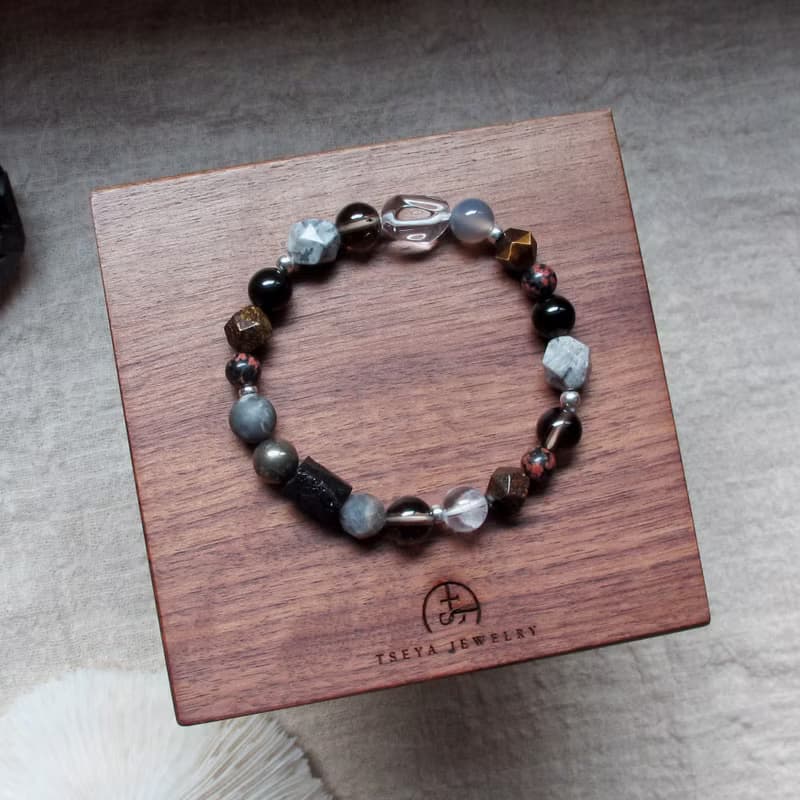 避邪 ∣ 黑碧璽 金銅石 茶晶 防小人 財運 手鍊