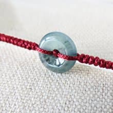 本命年【歲歲平安】冰藍灑烏雞翡翠絲光編織手鍊*SW79*招財開運