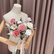 煙燻紅茶永生捧花 新娘捧花 乾燥捧花 手綁花 結婚捧花 外拍花束