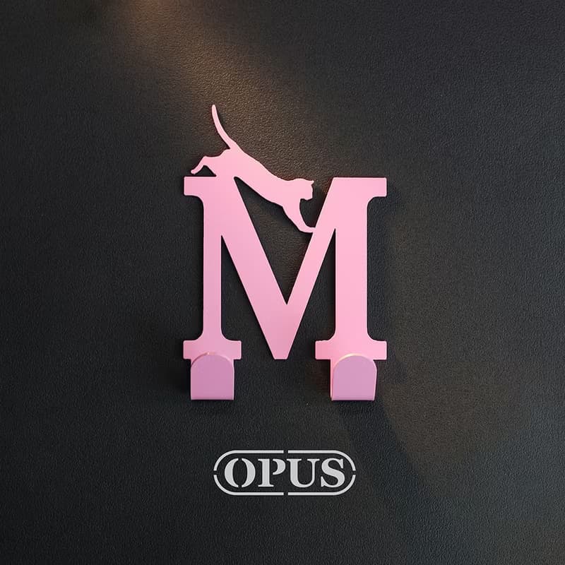 【OPUS東齊金工】當貓咪遇上字母M - 掛勾(粉紅)/壁飾掛勾