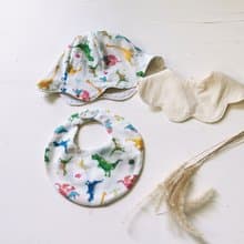 有機棉獨立印花新生兒禮盒組/ 圓兜+帽子