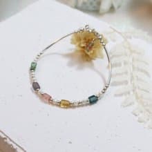 【水晶手串】不規則碧璽x珍珠x銀管 | 水晶手鍊 | 大員囡仔