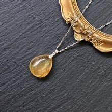 天然帶彩金髮晶 | 招財旺運 旺事業 七月保平安 | 925鈦鋼項鍊