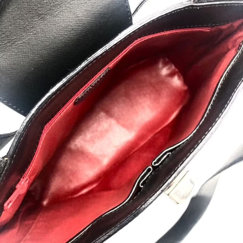 【母親節優惠】中古二手Celine黑色旋轉扣皮革托特包側背單肩包
