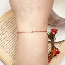 純銀 迷你 花朵 玫瑰粉 手鍊 雙線 閨蜜 人緣 幸福線 低調