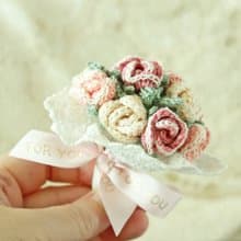 12朵玫瑰花束禮盒 永久保留人手編織 求婚訂情結婚禮物 新娘花球