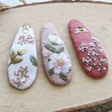 刺繡髮夾、花朵嬰兒髮夾、髮飾、森林珠寶