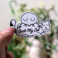 pvc防水貼紙 - 吸我的貓啦