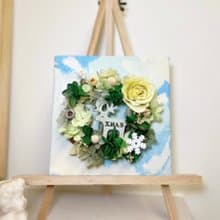 這是我們紙上の花約 - 永生花流體畫花圈 聖誕節送禮 交換禮物