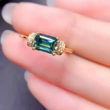 Moissanite Ring, Green Moissanite Ring, D Color Moissanite Ring